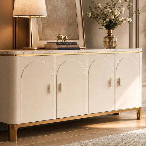 White cabinet with gold trim and rhinestone knobs, featuring Gold Crystal Drawer Knobs 4 Pack Rhinestone Cabinet Pulls For Dressers Vanities And Cabinets Jewelry Like Sparkle Decorative Hardware Easy Furniture Makeover.