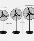 Heavy Duty Industrial Wall Fan With Remote Control And 3 Speeds Delivering Massive Airflow To Kick Up A Solid Breeze In Workshops Gyms And Homes Crank Down The Heat All Summer Long Wall Mount Saves Floor Space, showcasing three sizes.