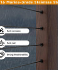 Durable Built To Last Cable Railing Protector Sleeves T316 marine-grade steel on wood post showing anti-corrosion and anti-rust features
