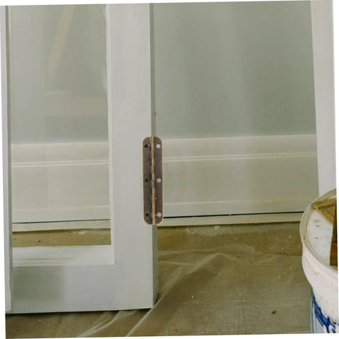 Tank Tough Heavy Duty Piano Hinges For Cabinets And Toolboxes 150 By 10 Mm Antique Brass Continuous Butt Hinges on a cabinet door.