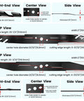 Diagram of AB2101D 21 Inch Mulching Lawn Mower Blade Kit For EGO Select Cut 56V Mowers Replacement Heavy Duty Dual Blade System dimensions