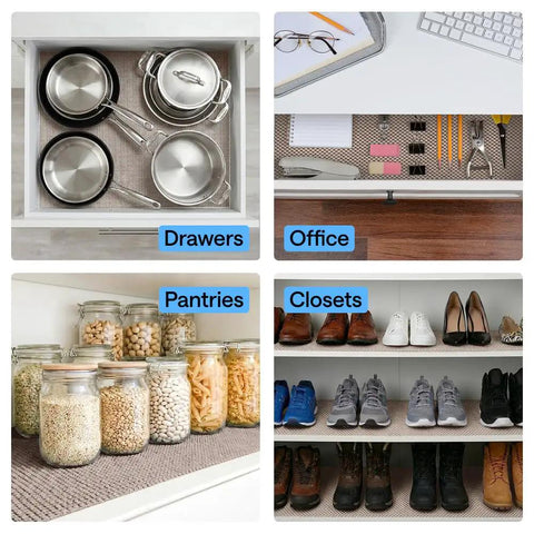 Heavy Duty Nonadhesive Drawer Liner 12 By 20 Feet Beige Anti Slip Cabinet Wrap With Tough Grip To Keep Everything Locked In And Zero Bunching For A Clean Look That Truly Has Your Back All Week Long