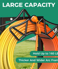 Heavy Duty Freestanding Hose Reel With Two Tool Hooks Rustproof Outdoor Hose Holder For 160 Foot Hoses 160 Pound Capacity
