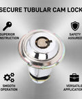 Durable Zinc Alloy Tubular Cam Lock With Single Key For Securing Game Cabinets File Cabinets And Wardrobes 1.06x0.67 In