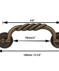Vintage Cabinet Pulls 4.25 Inch Bronze Tone And Black Zinc Alloy Handles with dimensions for Doors, Drawers, and Cabinets 6 Pack