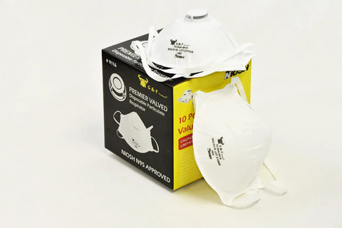 Particulate Respirator Dust Mask With Valve For On The Job Site Protection, Lightweight Cup Style With Cushioned Nose Foam, Two Strap Comfort Fit NIOSH Approved Great For Sanding, Grinding, Woodworking And Home DIY Dust Control