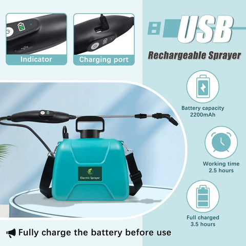 Battery Powered Garden Sprayer With USB ✓