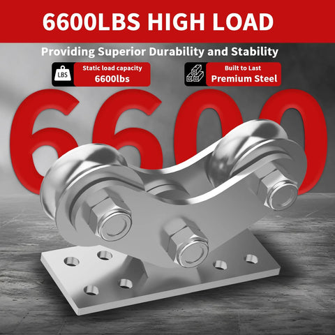 2 Inch Groove Wheel U Shaped Sliding Gate Caster Heavy Duty Detachable Stainless Steel 6600 Pound Capacity Double Pulley Track