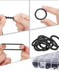 Oil Resistant Rubber O Rings And Washers Seals Assortment Kit With Plastic Case Three Quarter Set Watertight Gasket Bundle Display