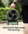 Person carrying Beast Camping Fan With Light 20000mAh Battery Up To 112 Hours Run Time 9 Speed Settings Digital Display