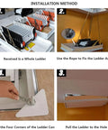 Installation steps for Heavy Duty Remote Attic Ladder For Seamless Ceiling Access With Electric Pull Down System.
