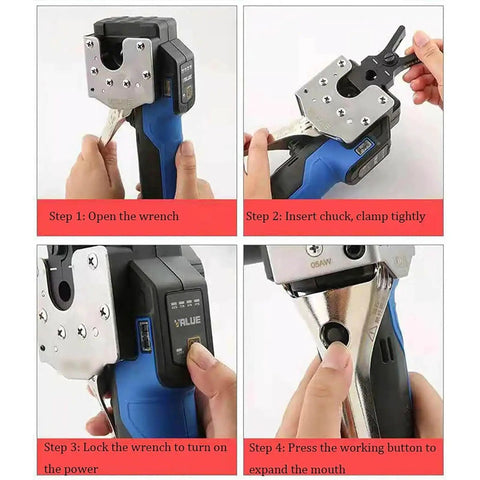 Using Electric Flare Tool Kit For HVAC Pros, Three Quarters Inch Max OD, Five Clamp Sizes, 45 Degree EC PE Flare