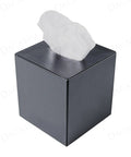 Classic Black Leather Tissue Box Cover For Luxury Office Decor And Desk Surface Protector Premium Executive Accessory