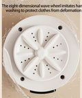 Portable Cordless Washing Machine For Socks And Delicates 3000Mah Battery hands-free mini laundry scrubber wave wheel for gentle cleaning.