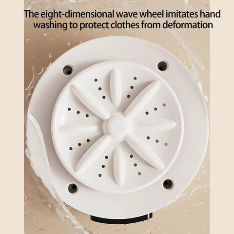 Portable Cordless Washing Machine For Socks And Delicates 3000Mah Battery hands-free mini laundry scrubber wave wheel for gentle cleaning.
