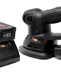 Cordless Palm Sander With 20V Max 2.0Ah Battery And Charger, Angled Nose For Tight Corners, Model 20401, Black