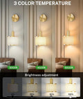 Premium Battery Operated Wall Sconces Set Of Two Wireless Rechargeable Led Lights showing 3 color temperatures and brightness options.