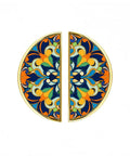 Two Pack Boho Floral Cabinet Handles With 3 Inch Center Holes Semicircle Drawer Pulls In Gold Finish Solid Zinc Alloy Hardware