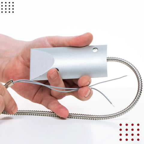 Heavy Duty Garage Door Magnetic Contact Sensor With Wired Normally Closed NC Switch and Adjustable L Bracket in hand