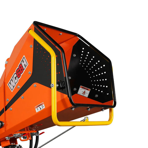 Close-up of 6 Inch PTO Hydraulic Wood Chipper For 20 To 50 HP Tractors With 3 Point Hitch Hydraulic Feeding Heavy WC68H.