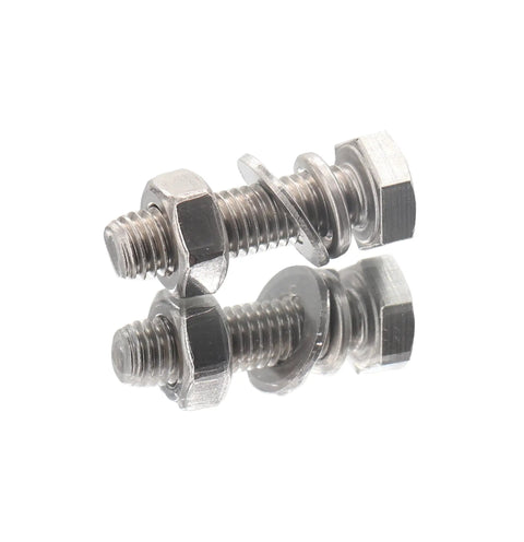 Heavy Duty M8 X 35Mm Hex Bolts Kit With Matching Nuts Flat Washers And Spring Lock Hardware In Rock Solid 304 Stainless Steel.