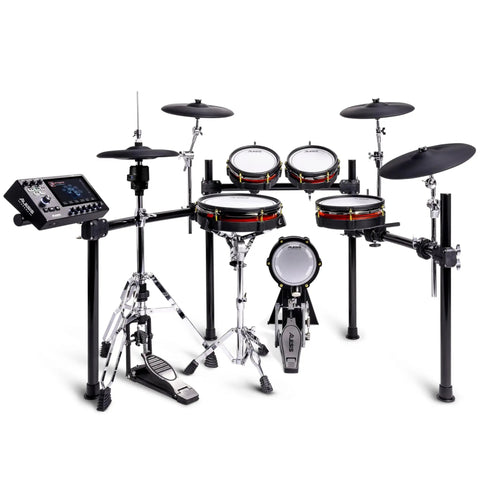 Pro Level 8 Piece Electric Drum Set With All Mesh Heads, Gig Ready, Touchscreen Module With BFD Engine, Active Magnetic Hi Hat
