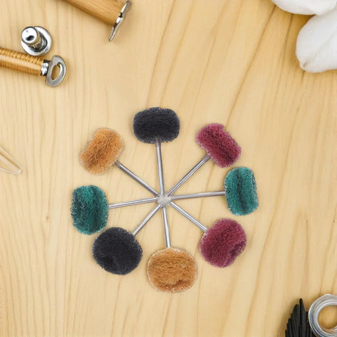 Solid 60 Pc Abrasive Buffing Wheel Set For Rust Removal And Polishing Metal with assorted 1 inch precision grinding mops.