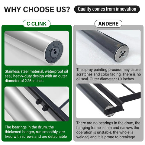 Comparison of 21 Inch Mower Stripe Kit Stainless Steel Roller With Bearings for EGO 21 Inch Walk Behind Mowers and another brand.