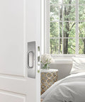 16 Inch Stainless Steel Door Handle Pull Push Set In Silver, Rust-Resistant And Durable, Easy Install, No-Fuss Setup For Quick Replacement, Heavy-Duty Hardware For Interior And Exterior Doors, Sleek Modern Lever Style For Everyday Use on white bedroom door
