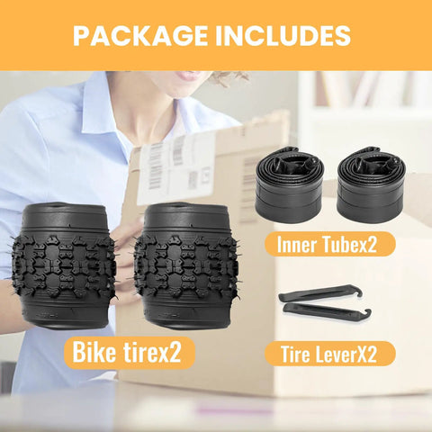 2 Pack 20x2.125 Inch Kids Bike Tires Set With Tubes And Levers For BMX MTB And Youth Rides Puncture Resistant Folding Tires