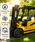 Heavy Duty Electric Forklift With Plug And Play Fast Charging And Zero Turning Radius Four Way Mini Lift Truck with charging features.
