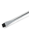 Slotted blade from Two Piece Dual Material Screwdriver Set With Phillips Two By Four Inches And Slotted One Quarter By Four Inches