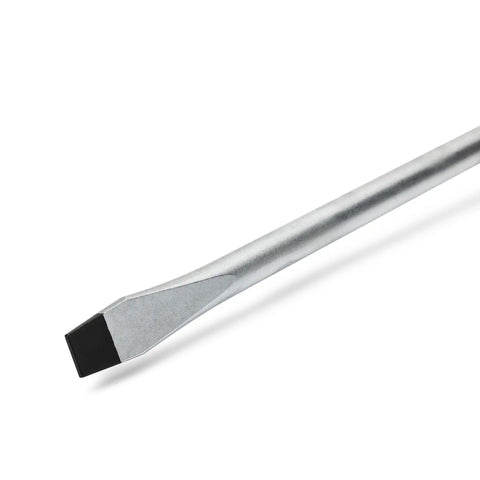 Slotted blade from Two Piece Dual Material Screwdriver Set With Phillips Two By Four Inches And Slotted One Quarter By Four Inches