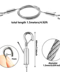Pro Grade Heavy Duty Picture Hanging Wire Kit With Adjustable Hooks And Tough Stainless Steel Rope holding firm at 66 lbs, 1.5m length.