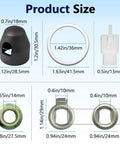 Rock Solid M14 E Bike Hub Motor Nut Set For 250W To 500W Electric Scooters size guide with nuts, washers, and spacers measurements.