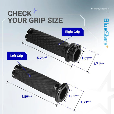 1 Inch Handlebar Grips For Harley Davidson Dyna Sportster Road Glide Softail Street Glide And Tour Glide Non Slip Grippy Durable Motorcycle Grips With 26mm Inner Diameter Left And Right