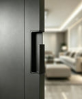 Pocket Door Handle One Piece Aluminum Recessed Sliding Door Pull Matte Black Flush Hardware For One And Three Eighths Inch Doors