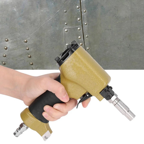 Pneumatic Decorative Nailer For Trim And Finish, Air Powered Thumbtack Pin Tool, Upholstery Nailer For Cloth And Leather, Model 1170 in hand.