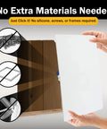 No Sweat 8X8 Inch Drywall Access Panel Tool Free Install demonstrated with hand, showing ease of install and texture.