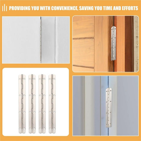 Four Piece Long Piano Hinge Set For Wooden Boxes And Jewelry Boxes Heavy Duty Metal Hinges with Smooth Finish in Use