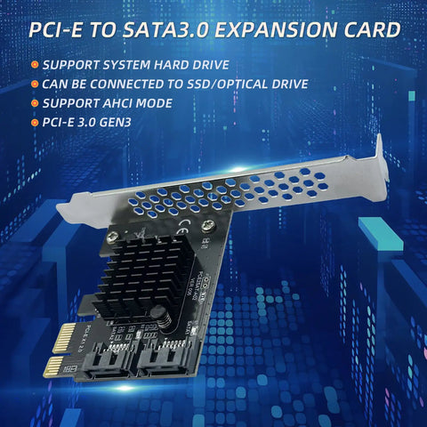 PCIe X1 To SATA 3.0 Expansion Card, 2 Port High Speed Controller, Hot Swappable, Supports 2.5 And 3.5 Inch SSD Or HDD, Works With Windows Mac Linux And Beyond