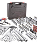 Heavy-Duty 200 Piece Mechanic Tool Set With 1/4, 3/8, And 1/2 Inch Drive Sockets, SAE And Metric, 90-Tooth Seal-Head Ratchets