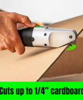 Electric Cardboard Cutter For Home, Office And Industrial Use, A True Workhorse Box Cutter With Hidden Safe Blade For Effortless Cardboard Slicing And Quick, Clean Box Opening. cuts 1/4 inch cardboard