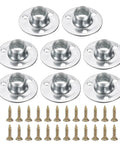 No Fuss M10 T Nuts With Screws, Eight Pack Zinc Plated Steel Tee Nuts With Round Base Flange, kit with 8 flange nuts and screws.