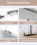 Easy installation guide for Aluminum Bypass Sliding Closet Door Hardware Set For Two Panels With Finger Pull 60 Inch Track
