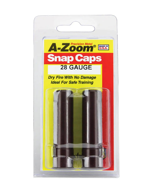 28 Gauge Snap Caps 2 Pack For Safe Training And Dry Fire Practice, Realistic Feel Without Noise, Hard Anodized Construction, Ideal For Training, Storage And Testing