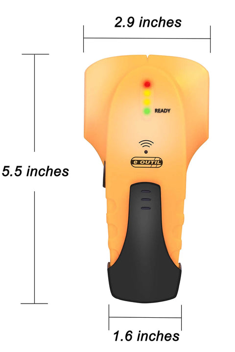 Stud Finder Wall Scanner For Wood And Metal Detection With Light Indicator And Audio Alarm measurements diagram