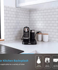 Premium Peel And Stick Tile Backsplash Kit, 12 By 12 Inch Tiles, 10 Pack For Kitchen Walls, Bright White Finish, Easy Install