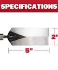 Masonry Margin Trowel Pro-Grade 5 Inch By 2 Inch Carbon Steel Blade With Wood Handle, showing blade dimensions.