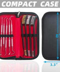 Complete 9-Piece Gun Cleaning Kit with brushes and picks in compact red and black case